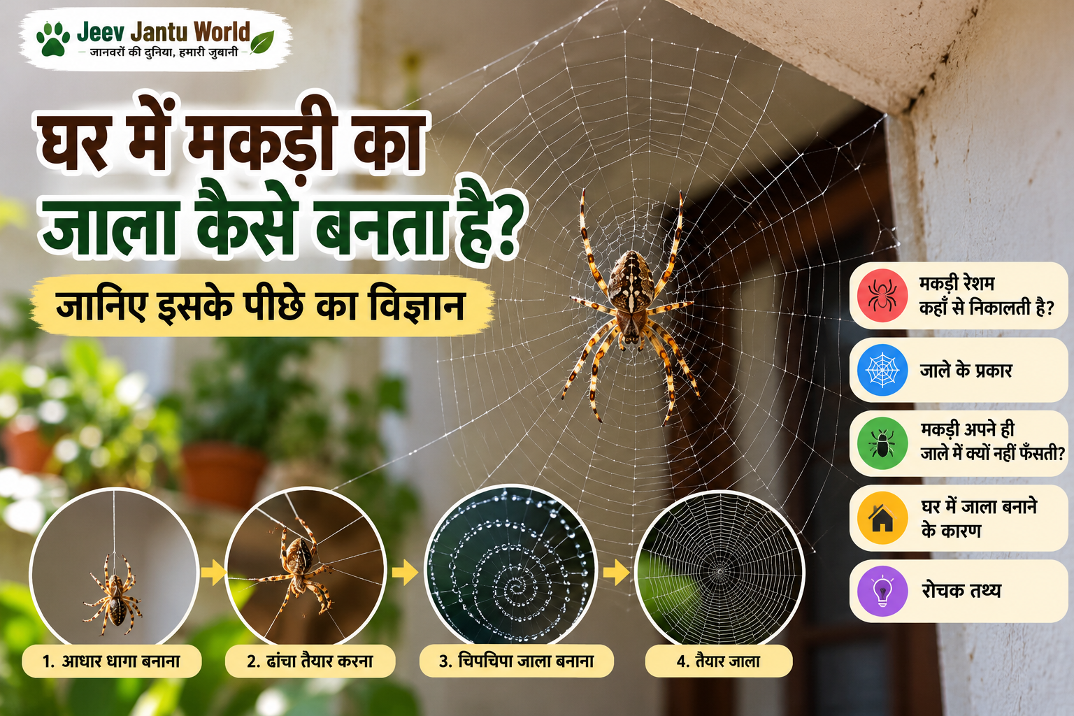 घर में मकड़ी का जाला कैसे बनता है