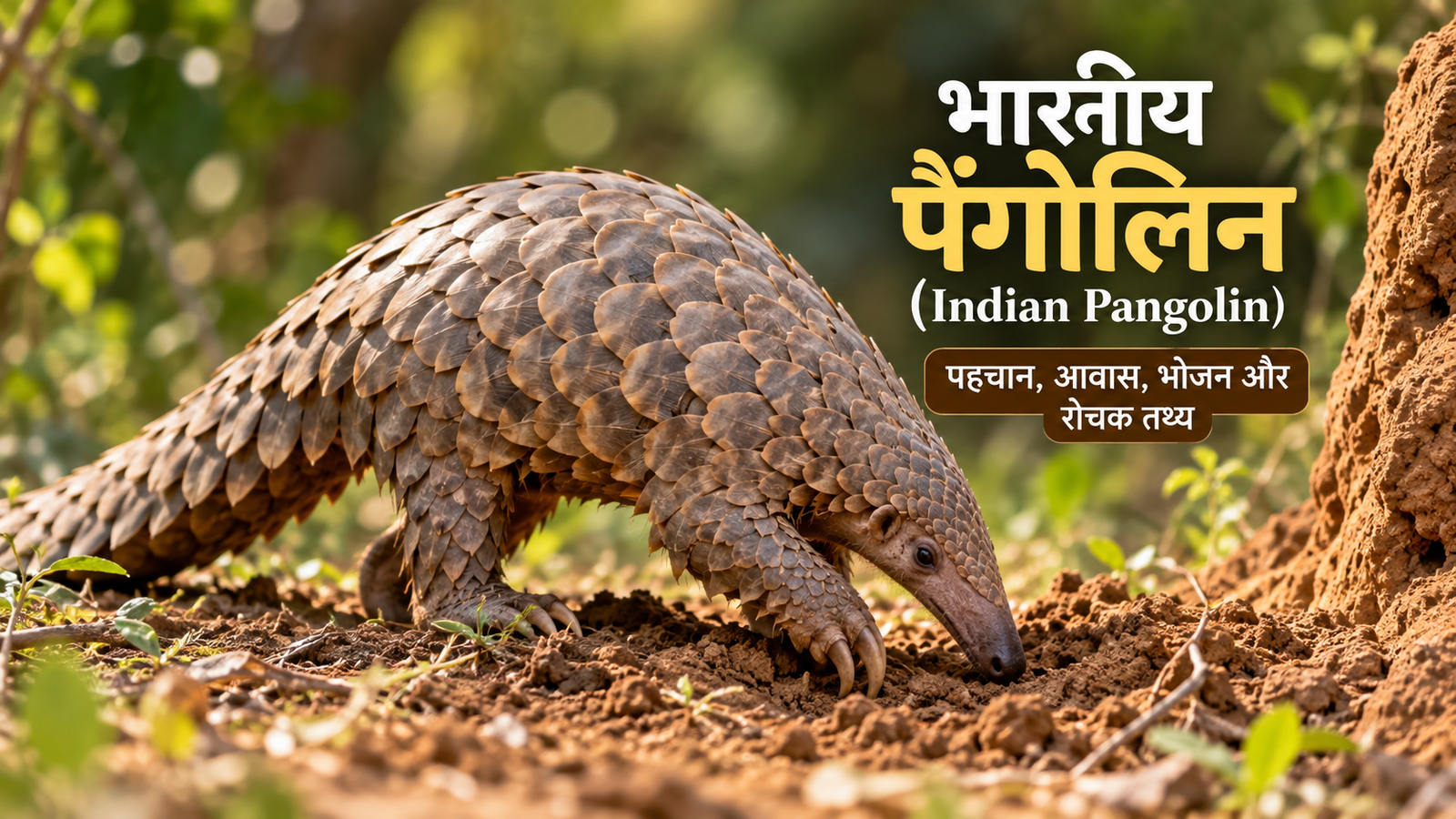 भारतीय पैंगोलिन (Indian Pangolin) अपने प्राकृतिक आवास में